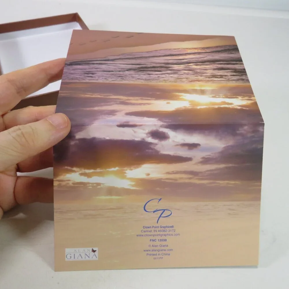 ocean coastal sunset beach note cards with decorative box